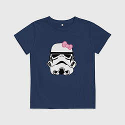 Футболка хлопковая детская Женский шлем имперского солдата - для пары, цвет: тёмно-синий