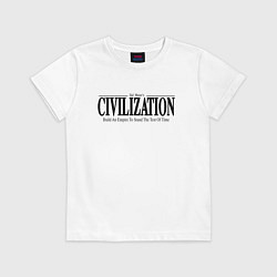 Футболка хлопковая детская Civilization - game, цвет: белый