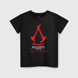 Футболка хлопковая детская Assassins Creed Shadows - badge, цвет: черный