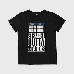 Футболка хлопковая детская Прямо из Тардиса, цвет: черный
