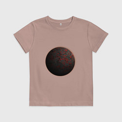 Футболка хлопковая детская Планета арт, меркурий, цвет: пыльно-розовый