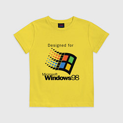 Футболка хлопковая детская Предназначен для windows 98, цвет: желтый