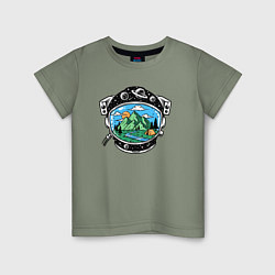 Футболка хлопковая детская Space camp, цвет: авокадо