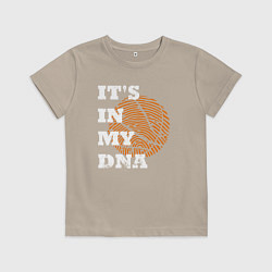 Футболка хлопковая детская Баскетбольный ДНК, цвет: миндальный