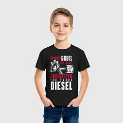 Футболка хлопковая детская Дизель, цвет: черный — фото 2