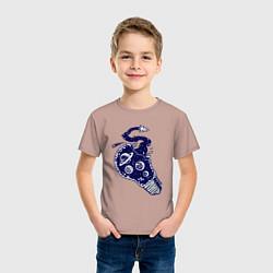 Футболка хлопковая детская Космическая лампочка, цвет: пыльно-розовый — фото 2