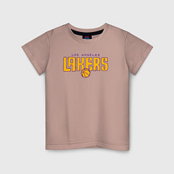 Футболка хлопковая детская Team Los Angeles Lakers, цвет: пыльно-розовый