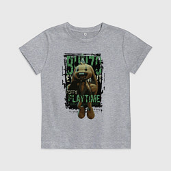 Футболка хлопковая детская Кролик Бонзо из Poppy Playtime, цвет: меланж
