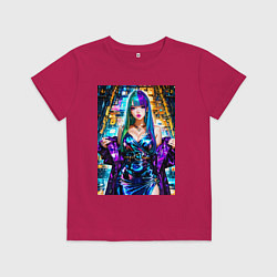 Футболка хлопковая детская Девушка поп идол, цвет: маджента