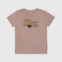 Футболка хлопковая детская Luka magic basketball, цвет: пыльно-розовый