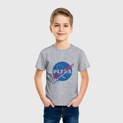 Футболка хлопковая детская Пицца, цвет: меланж — фото 2