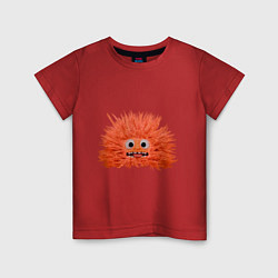 Футболка хлопковая детская Fluffy monster orange, цвет: красный