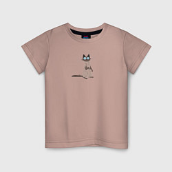 Футболка хлопковая детская Kitten, цвет: пыльно-розовый
