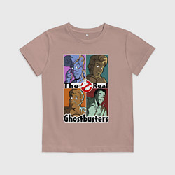 Футболка хлопковая детская The real ghostbusters, цвет: пыльно-розовый