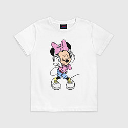 Футболка хлопковая детская Minnie Mouse in music, цвет: белый