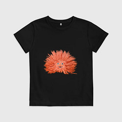 Футболка хлопковая детская Сartoon monster fluffy orange, цвет: черный