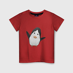 Футболка хлопковая детская Cartoon penguin, цвет: красный