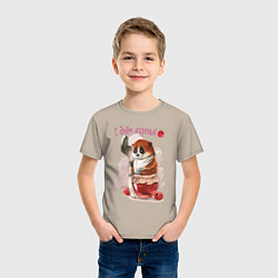 Футболка хлопковая детская С днем варенья, цвет: миндальный — фото 2