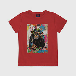 Футболка хлопковая детская Monkey color, цвет: красный
