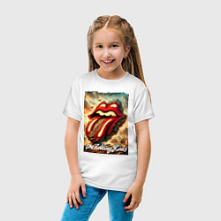 Футболка хлопковая детская Rolling Stones - logo transformation, цвет: белый — фото 2