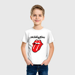 Футболка хлопковая детская Rolling Stones - logo, цвет: белый — фото 2