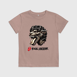 Футболка хлопковая детская Mick Jagger - stylization, цвет: пыльно-розовый