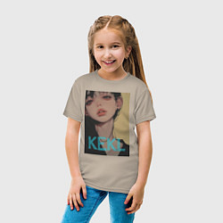 Футболка хлопковая детская Mood girl kekl, цвет: миндальный — фото 2