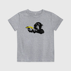 Футболка хлопковая детская Мартышка с бананом, цвет: меланж