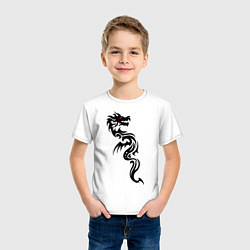 Футболка хлопковая детская Величественный дракон, цвет: белый — фото 2