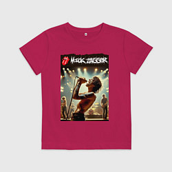 Футболка хлопковая детская Мик Джагер - Роллинг Стоунз, цвет: маджента
