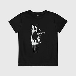 Футболка хлопковая детская Banksy bunny, цвет: черный