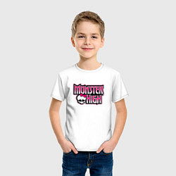Футболка хлопковая детская Monster High надпись, цвет: белый — фото 2