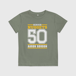Футболка хлопковая детская Denver - Aaron Gordon, цвет: авокадо