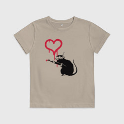 Футболка хлопковая детская Rat heart, цвет: миндальный