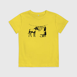 Футболка хлопковая детская Banksy zebra, цвет: желтый