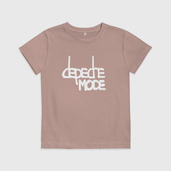Футболка хлопковая детская Depeche Mode - exciter logo, цвет: пыльно-розовый