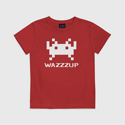 Футболка хлопковая детская Space invader wazzzup, цвет: красный