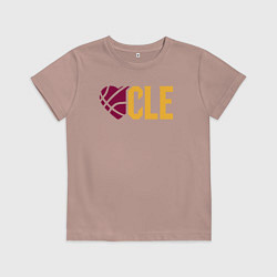 Футболка хлопковая детская Love Cleveland, цвет: пыльно-розовый