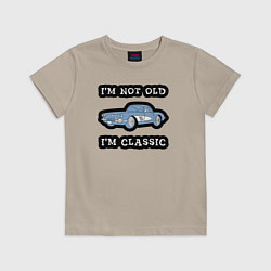 Футболка хлопковая детская Я не старый, я классический, цвет: миндальный