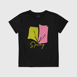 Футболка хлопковая детская Spring, цвет: черный