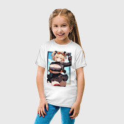 Футболка хлопковая детская Burnice White Zenless Zone Zero, цвет: белый — фото 2