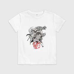 Футболка хлопковая детская Ванпис персонажи, цвет: белый