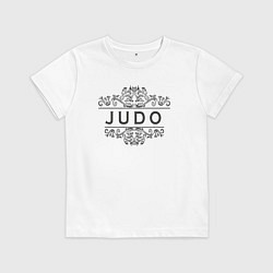 Футболка хлопковая детская Узор дзюдо, цвет: белый
