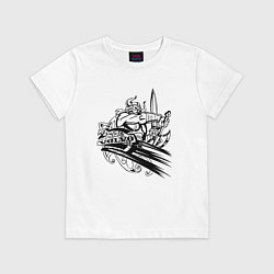 Футболка хлопковая детская Вольво viking, цвет: белый