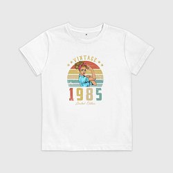 Футболка хлопковая детская Винтаж 1985, цвет: белый