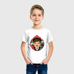 Футболка хлопковая детская Last of us - Джоэл Миллер, цвет: белый — фото 2