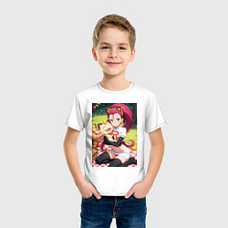 Футболка хлопковая детская Джесси и Мяут на пикнике, цвет: белый — фото 2