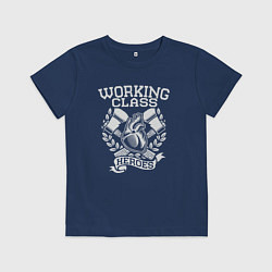 Футболка хлопковая детская Герои рабочего класса, цвет: тёмно-синий