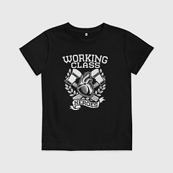 Футболка хлопковая детская Герои рабочего класса, цвет: черный