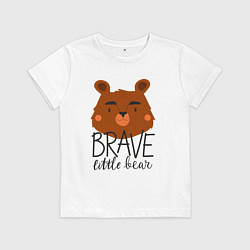 Футболка хлопковая детская Храбрый маленький мишка, цвет: белый